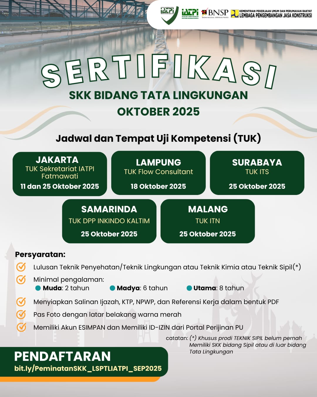 Sertifikasi Bidang Tata Lingkungan, Oktober 2025
